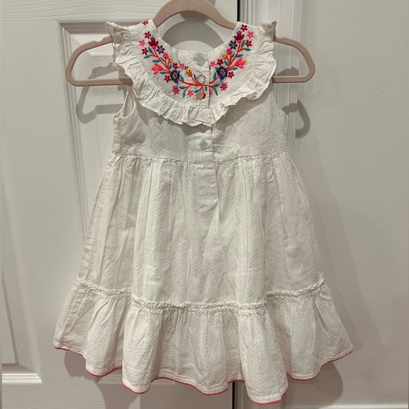 NEW CYNTHIA ROWLEY WHITE W FLORAL EMBROIDERY TODDLER GIRL DRESS 2T - Picture 6 of 10